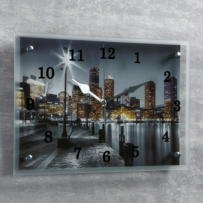 Часы-картина настенные, серия: Город, "Набережная", 25х35  см - фото 1905345787