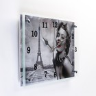 Часы настенные, серия: Город, "Мэрилин Монро в Париже", 25х35 см - фото 9822114