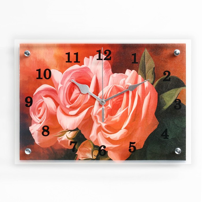 Часы настенные, серия: Цветы, "Три розы", 25х35 см - Фото 1