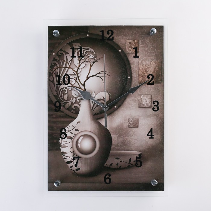 Часы настенные, серия: Интерьер, "Серая ваза", 25х35 см - фото 1905345803