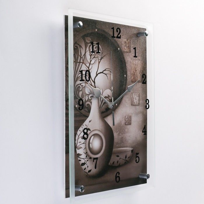 Часы настенные, серия: Интерьер, "Серая ваза", 25х35 см - фото 1905345804