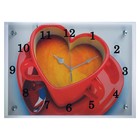 Часы-картина настенные, серия: Кухня, "Чашка кофе сердце", 25х35 см - фото 8254146
