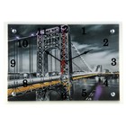 Часы-картина настенные, серия: Город, "Мост подвесной", 25х35  см - фото 4082554