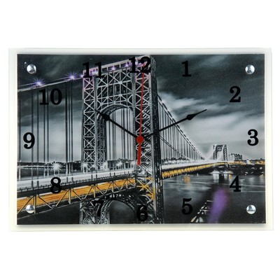 Часы-картина настенные, интерьерные "Мост подвесной", бесшумные, 25 х 35 см