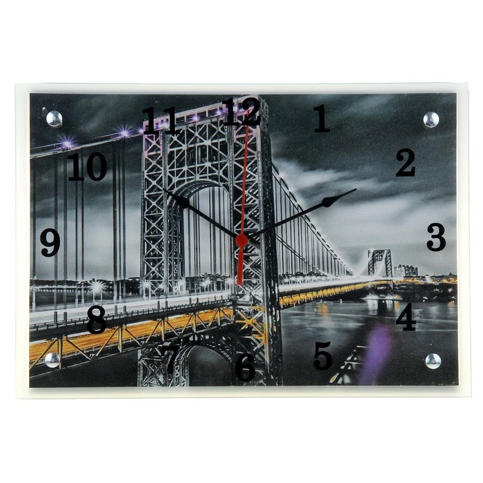 Часы-картина настенные, серия: Город, &quot;Мост подвесной&quot;, 25х35  см