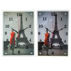 Часы-картина настенные, серия: Город, "Девушка в красном платье в Париже" 25х35 см - фото 9943225