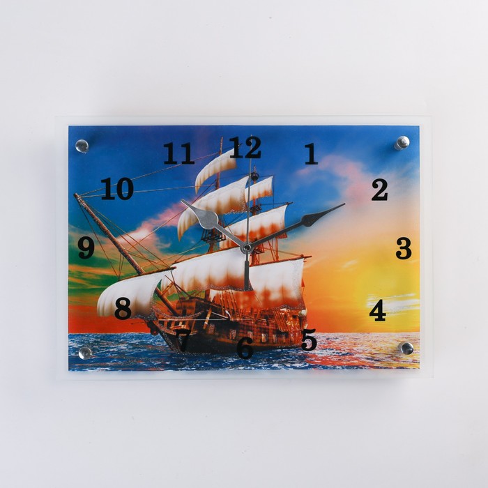 Часы-картина настенные, серия: Море, &quot;Парусный корабль&quot;, 25х35 см