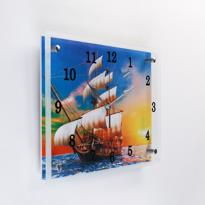 Часы-картина настенные, серия: Море, "Парусный корабль", 25х35 см - фото 1905345844