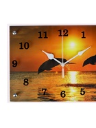 Часы-картина настенные, интерьерные "Дельфины на закате", бесшумные, 25 х 35 см - Фото 3