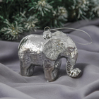 Украшение ёлочное "Слон" 8х10 см серебро - Фото 1