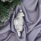 Украшение ёлочное "Попугай" 14х5 см серебро - Фото 1