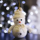Игрушка световая "Снеговик праздничный" (батарейки в комплекте) 8х15 см, 1 LED RGB, БЕЛЫЙ - Фото 2
