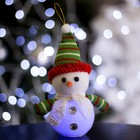 Игрушка световая "Снеговик с руками" 9х22 см, 1 LED, RGB, ЗЕЛЁНО-КРАСНЫЙ - Фото 1