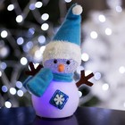 Игрушка световая "Снеговик со снежинкой" 15х25 см, 1 LED RGB, СИНИЙ - Фото 1