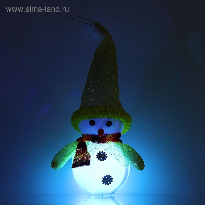 Игрушка световая "Снеговик в пальто" (батарейки в комплекте) 8х20 см, 1 LED RGB, ЖЁЛТЫЙ - Фото 1