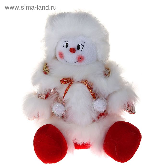 мягкая красная кружевная 25 см снеговик - Фото 1
