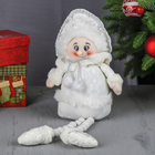 Мягкая игрушка "Снегурочка - длинные ножки" сидит 42 см белый - Фото 1