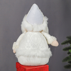 Мягкая игрушка "Дед Мороз - длинные ножки" сидит 42 см белый - Фото 4