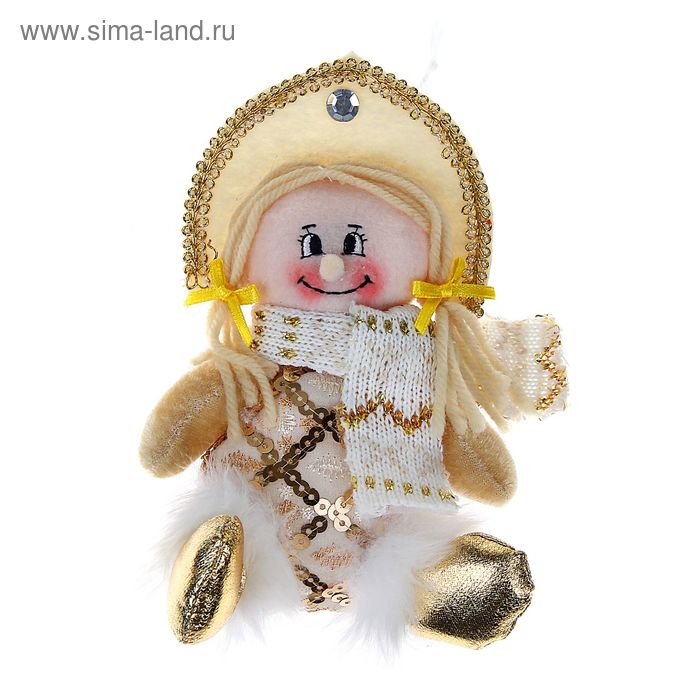 мягкая золотая блестка 15 см снегурочка - Фото 1