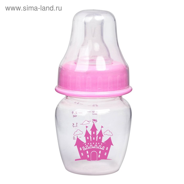 Бутылочка для кормления «Замок принцессы», 60 мл, от 0 мес., цвет розовый - Фото 1