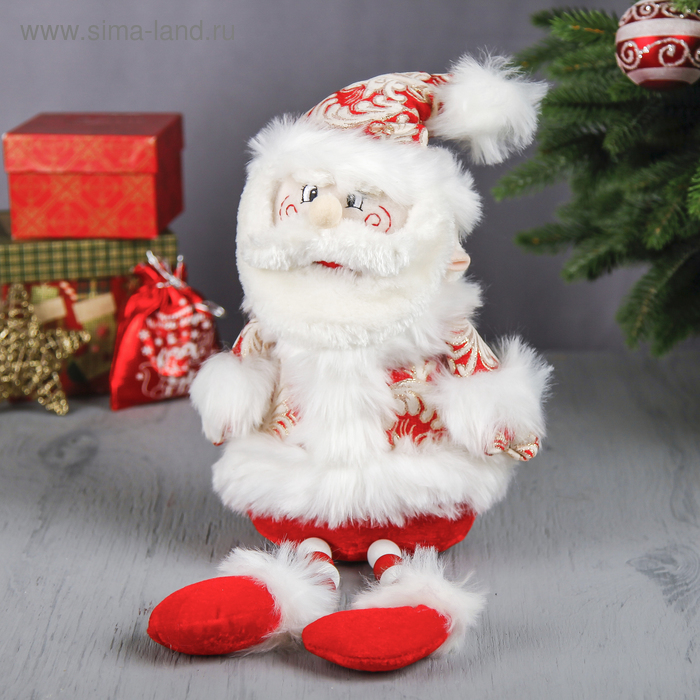 Мягкая игрушка "Дед Мороз в узорах - пушистик" 42 см красно-белый - Фото 1