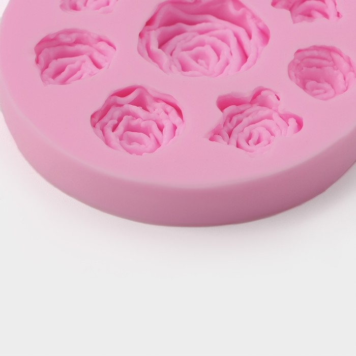 Молд Доляна «Круговорот роз», силикон, d=8 см, цвет МИКС - фото 1895044823