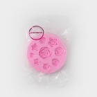 Молд Доляна «Круговорот роз», силикон, d=8 см, цвет розовый - Фото 5