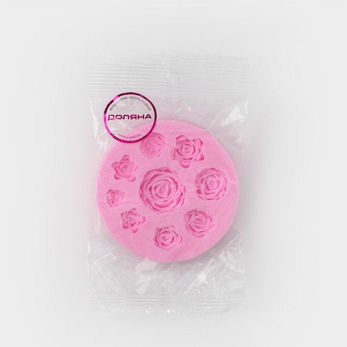 Молд Доляна «Круговорот роз», силикон, d=8 см, цвет МИКС - фото 1895044825