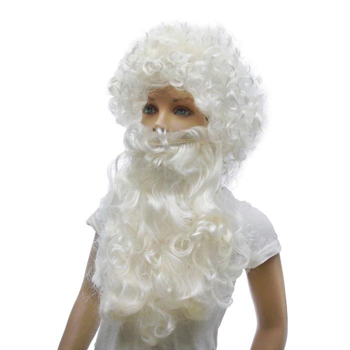Карнавальный набор «Дед Мороз», кудрявая борода, парик - Фото 1