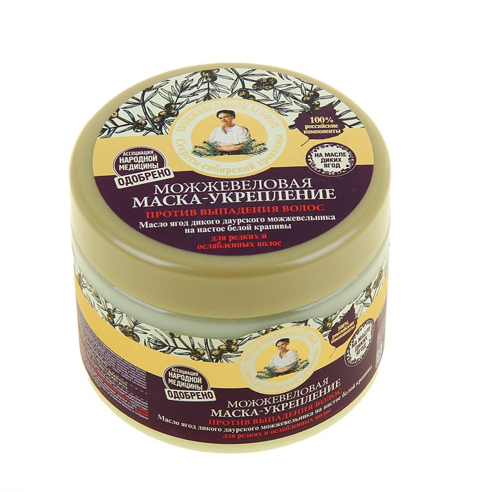 Маска против выпадения волос Рецепты бабушки Агафьи можжевеловая, укрепляющая, 300 мл 13360