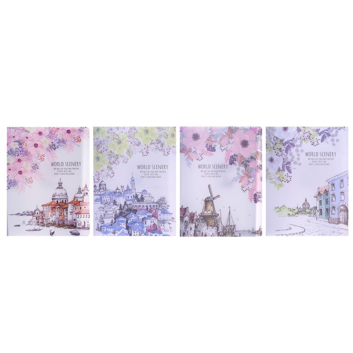 Папка А4, «Города» 30 прозрачных файлов, пластик, 400 мкм, МИКС - Фото 1