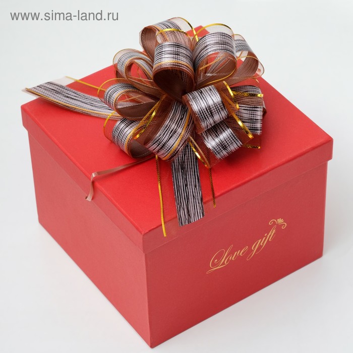 Подарочный бант - шар №5 «Узор», цвет кофейный, для упаковки подарков - Фото 1