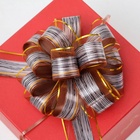 Подарочный бант - шар №5 «Узор», цвет кофейный, для упаковки подарков - Фото 6