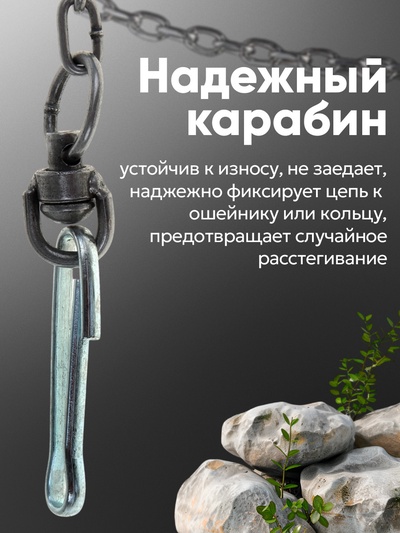 Цепь для привязи собак, 5 м, калибр 3×21 мм, черная