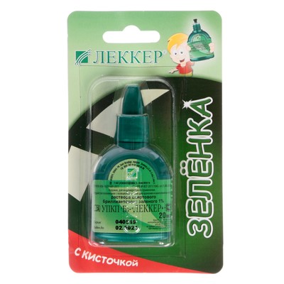 Зелёнка Lekker, с кисточкой, 1%, 20 мл