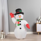 Надувная фигура новогодняя «Зимнее волшебство. Снеговик приветствует», светится, 120 см - Фото 1