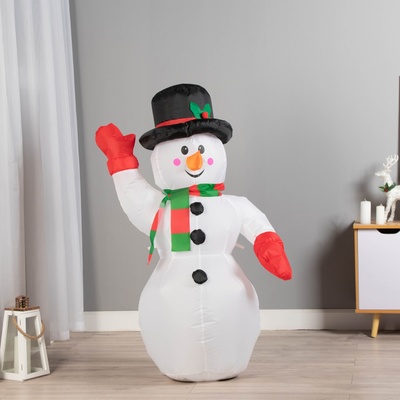 Надувная фигура новогодняя «Зимнее волшебство. Снеговик приветствует», светится, 120 см