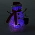 Фигура акрил. "Снеговик с ведром" 13х13х25 см, 1 LED, АААx3 (не в компл.), RGB - Фото 2