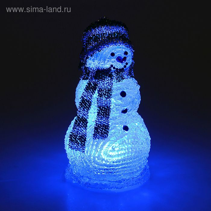 Фигура акрил. "Снеговик" 20х10х10 см, 1 LED, LR44x3 (не в компл.), RGB - Фото 1