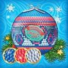 Новогодний ёлочный шар пайетками с мини-открыткой "Капельки" - Фото 1