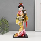 Кукла коллекционная "Гейша в шелковом кимоно с барабаном" 22,5 см - фото 317870091