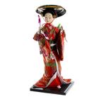 Кукла коллекционная "Японка с цветочной ветвью и в шляпе" 30 см - фото 3790025