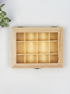 Шкатулка для росписи дерево «Прямоугольная со стеклянной вставкой», для творчества, декора, 12 отделений, 3.5×19×15 см - Фото 4