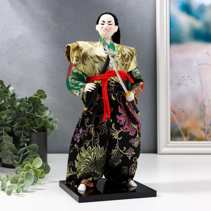 Кукла коллекционная "Самурай в кимоно и с повязкой"30 см - Фото 1