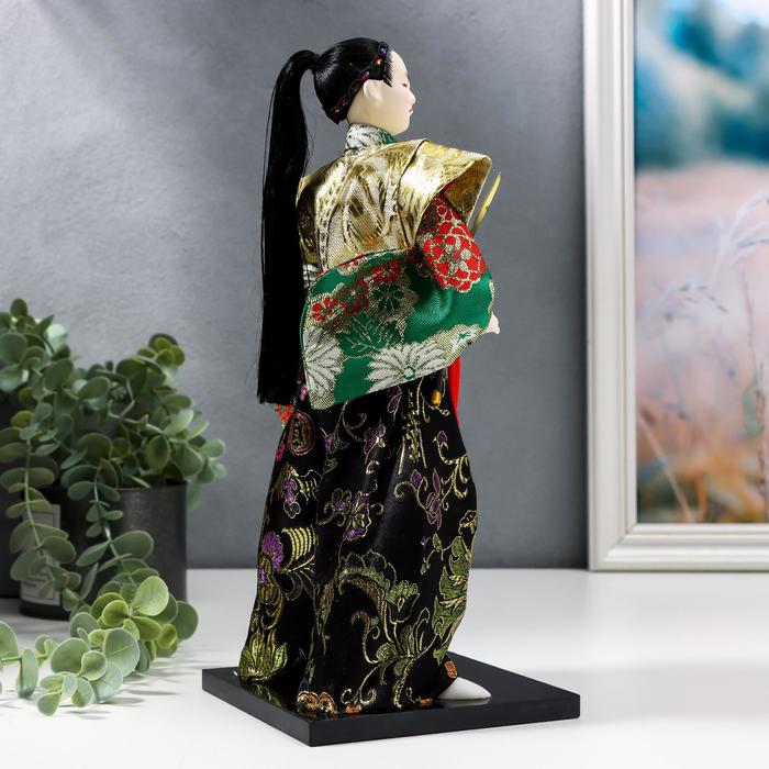 Кукла коллекционная "Самурай в кимоно и с повязкой"30 см - фото 1877293405