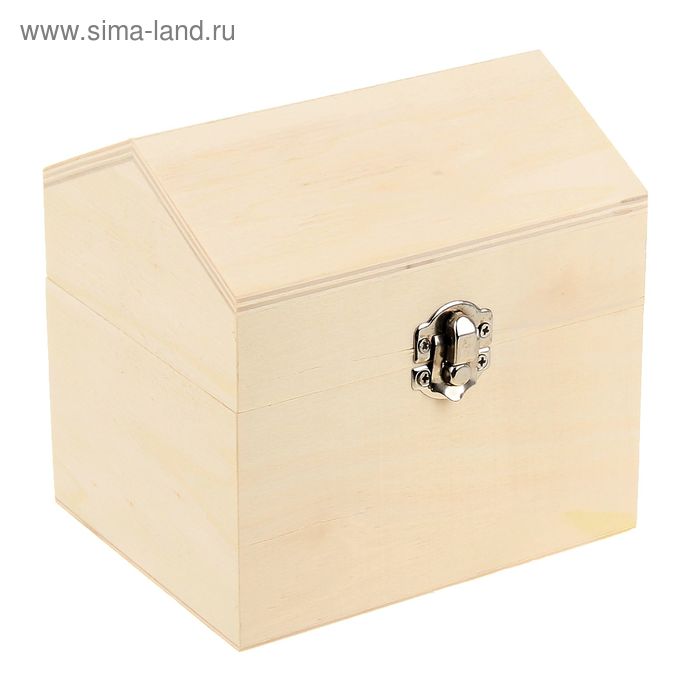 Шкатулка дерево под роспись "Домик" 13,5х13,8х11,2 см - Фото 1