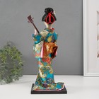 Кукла коллекционная "Гейша в цветочном кимоно с музыкальным инструментом" 30 см - Фото 4