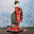 Кукла коллекционная "Гейша в красном кимоно с веером" 55 см - Фото 2