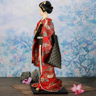 Кукла коллекционная "Гейша в красном кимоно с веером" 55 см - Фото 3