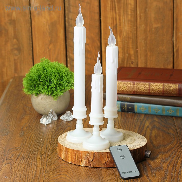Свеча светодиодная «Элегантность», набор 3 шт. - Фото 1